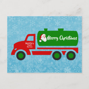 Cartão Postal Papais noeis Engraçados Caminhão de Natal Septic