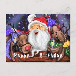 Cartão Postal Papais noeis engraçados e Festas de aniversário 