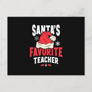 Cartão Postal Papais noeis Favoritos Professor Natal Santa Hat