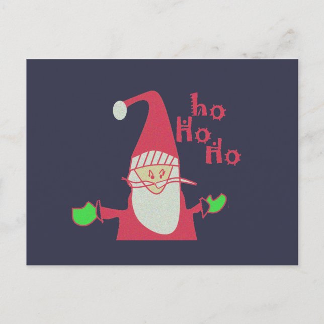 Cartão Postal Papais noeis Humorísticos com Festivo Ho Ho Ho Ho (Frente)