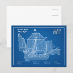 Cartão Postal Papais noeis Maria - ABD de Planos de Impressão Bl