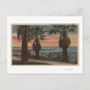 Cartão Postal Papais noeis Monica, CA - Yacht Harbour e Sunset V