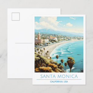 Cartão Postal Papais noeis Monica California EUA Viagens vintage