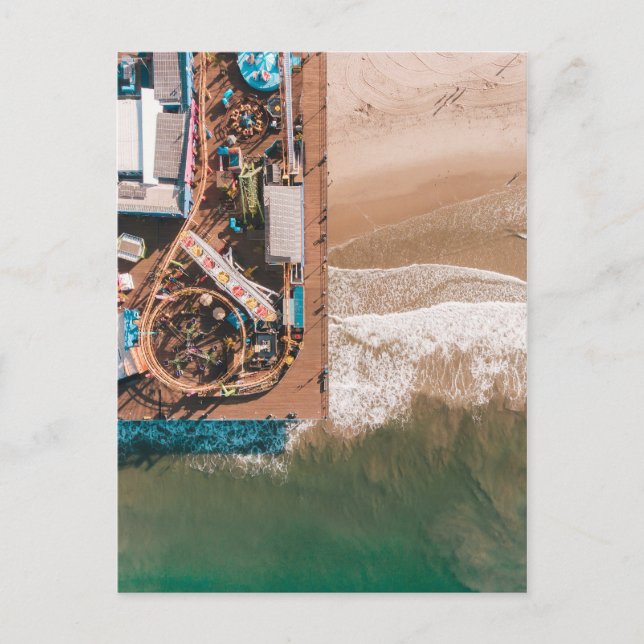 CARTÃO POSTAL PAPAIS NOEIS MONICA PIER, CALIFÓRNIA - VISTA AERIA (Frente)