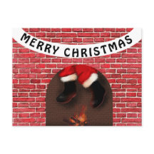 Papais noeis na chaminé