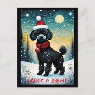 Cartão Postal Papais noeis Neves Neves Negra Feriado de Puppy
