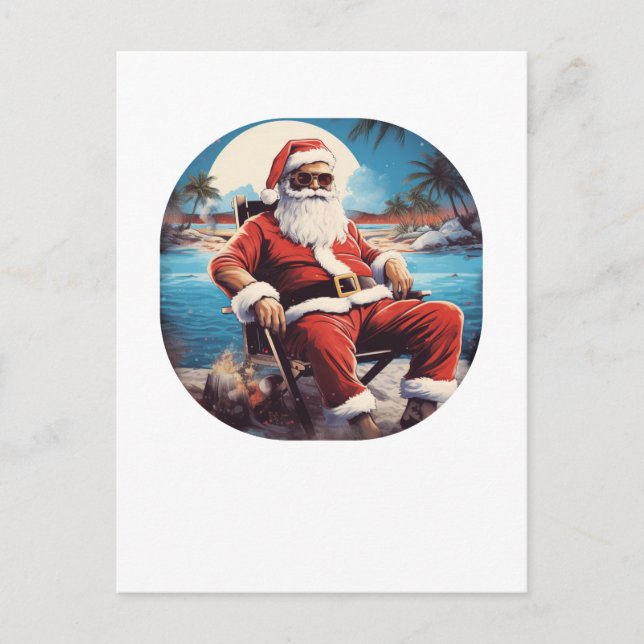 Cartão Postal Papais noeis no Natal do Natal da Praia (Frente)