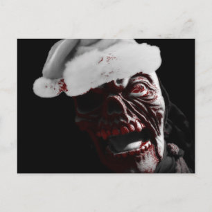Cartão Postal Papais noeis Zombie do feliz Gory Halloween