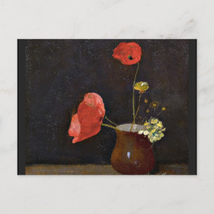 Cartão Postal Papas, pintura floral de Odilon Redon