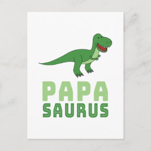 Cartão Postal Papasaurus Dinossauro Tiranossauro Rex Dia dos Pai