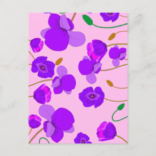 Cartão Postal Papaver somniferum Lilac