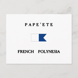 Cartão Postal Pape'ete French Polynesia Alpha Dive Flag
