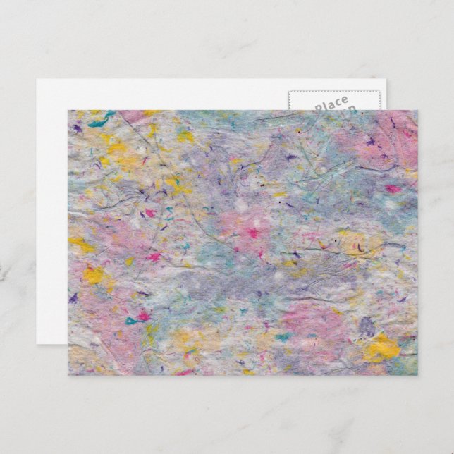 Cartão Postal Papel caseiro com Acentos de Pulso Coloridos (Frente/Verso)