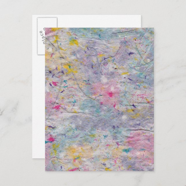 Cartão Postal Papel caseiro com Acentos de Pulso Coloridos (Frente/Verso)