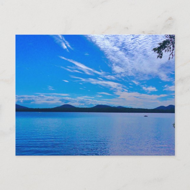 Cartão Postal papel de carta, belo dia no lago (Frente)