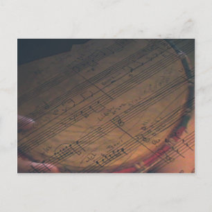 Cartão Postal Papel de carta de música, PoStage e Stickers