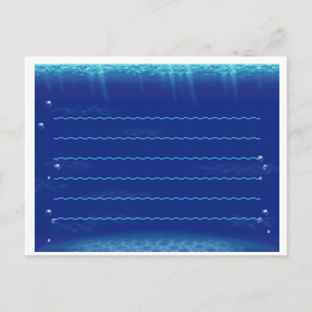 Cartão Postal Papel de carta submarino de folha nova (Frente)