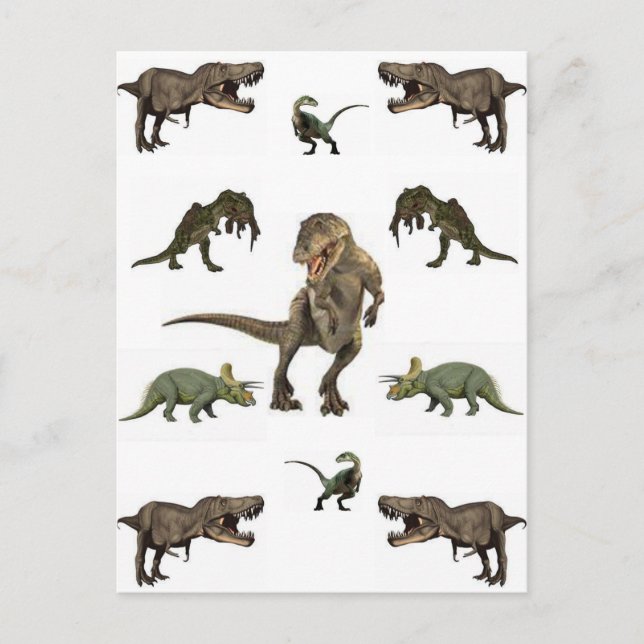 Cartão Postal Papel de enrolamento do dinossauro (Frente)
