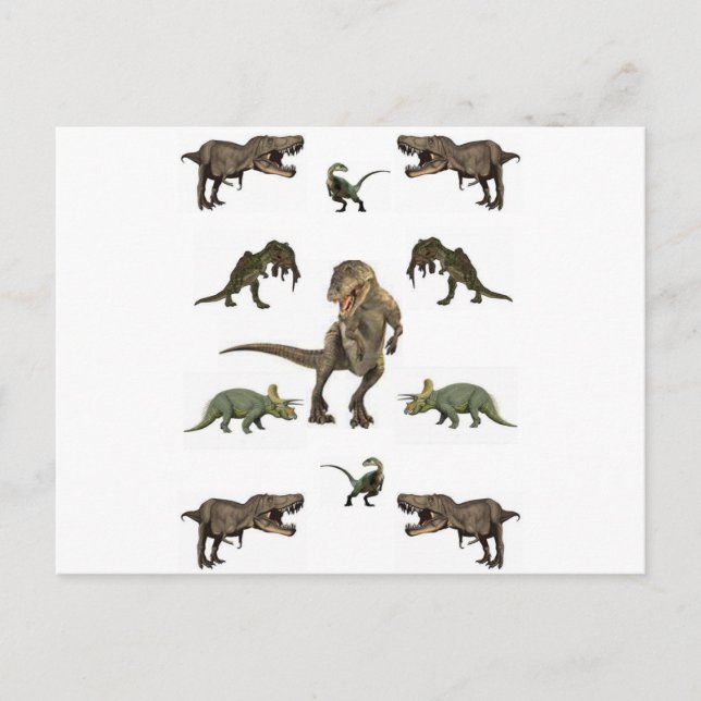 Cartão Postal Papel de enrolamento do dinossauro (Frente)