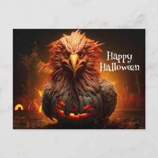 Cartão Postal Papel de Fazenda de Pumpkin no Galo Feliz de Hallo
