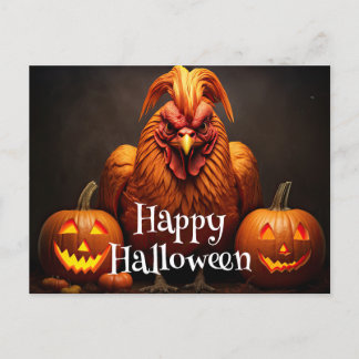 Cartão Postal Papel de Fazenda de Pumpkin no Galo Feliz de Hallo