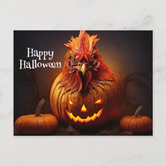Cartão Postal Papel de Fazenda de Pumpkin no Galo Feliz de Hallo