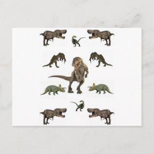 Cartão Postal Papel De Lavagem Do Dinossauro