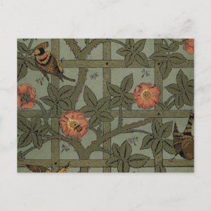 Cartão Postal Papel de parede antigo William Morris