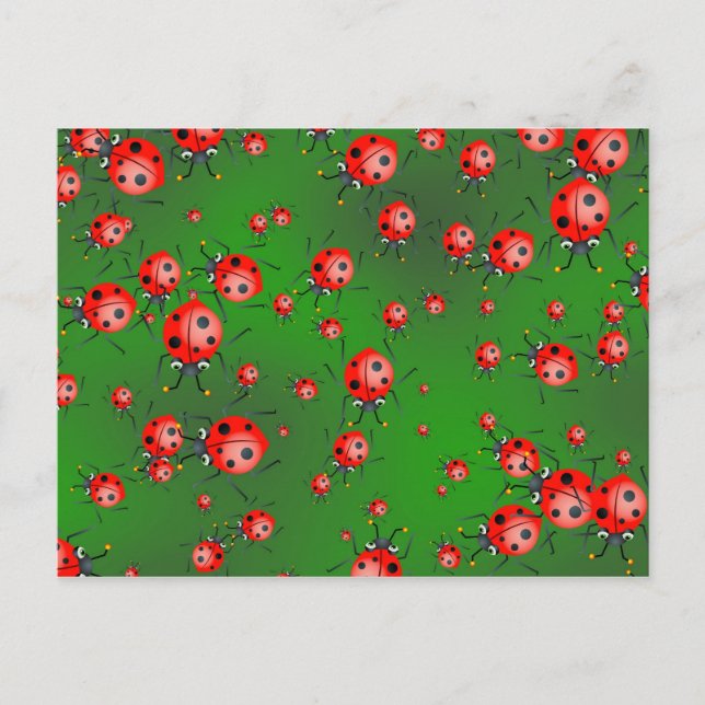 Cartão Postal Papel de Parede da Joaninha (Frente)