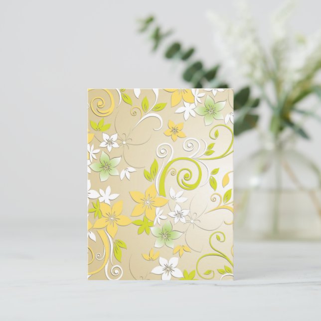 Cartão Postal Papel de parede de flores 3 (Em pé/Frente)