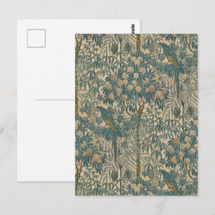 Cartão Postal Papel de Parede de Papagaio Azul Artesanato Antigo