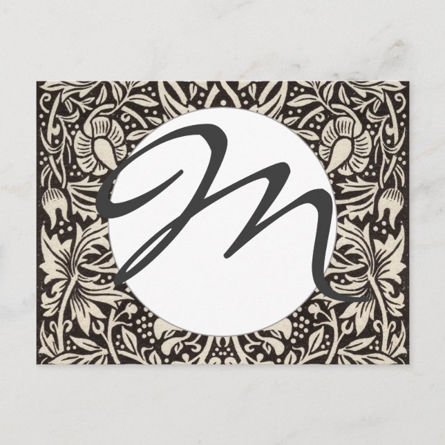 Cartão Postal Papel de parede floral narciso William Morris (Frente)