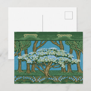Cartão Postal Papel de parede Floresta Árvore de Maio Vintage de