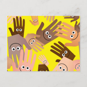 Cartão Postal Papel de Parede Mãos Felizes