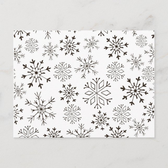Cartão Postal Papel de regalo de Navidad en blanco y negro (Frente)