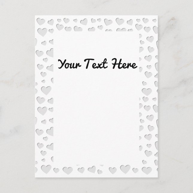 Cartão Postal Papel Falso em Forma de Coração Cortado (Frente)