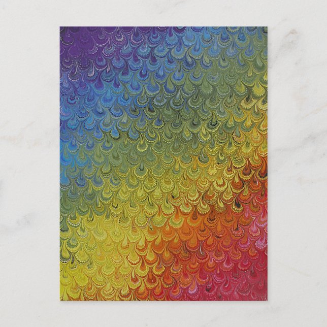 Cartão Postal Papel Mármaco Pintado Pincel-Arco (Frente)