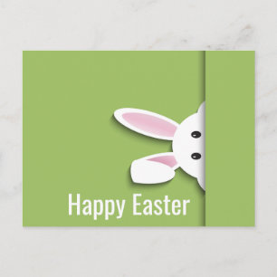 Cartão Postal Papel moderno cortado em espiões Coelho da Páscoa,