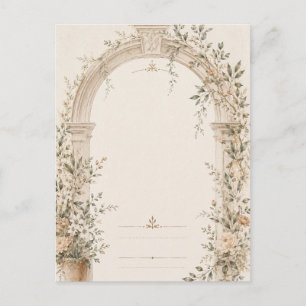 Cartão Postal Papelaria de Casamento para Cerimônias Mediterrâne
