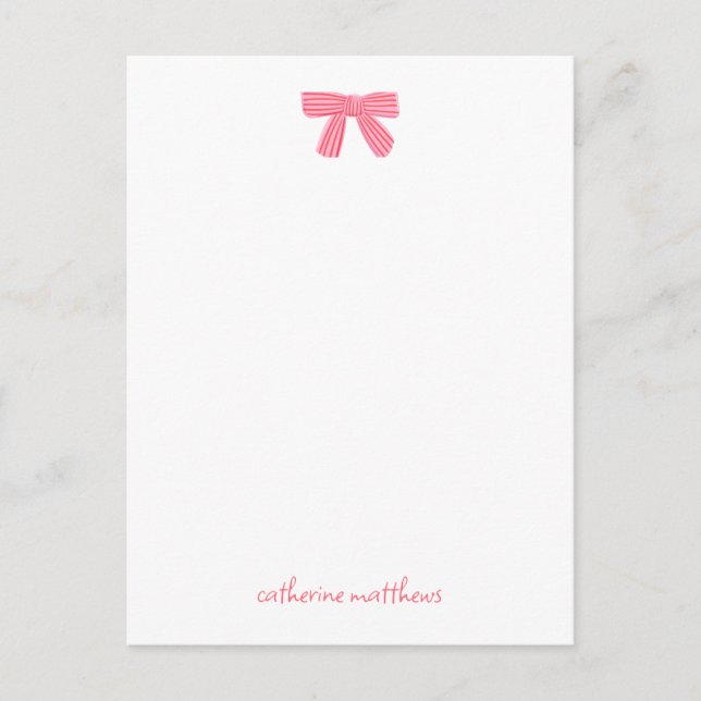Cartão Postal Papelaria Personalizada Arco Rosa Chic Feminino (Frente)