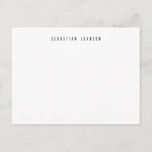 Cartão Postal Papelaria Personalizada Minimalista Moderna com No