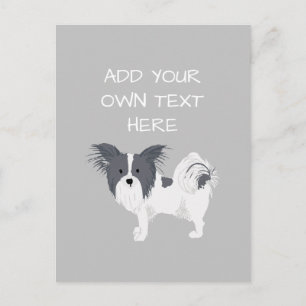 Cartão Postal Papillon Nome Personalizado para Cães