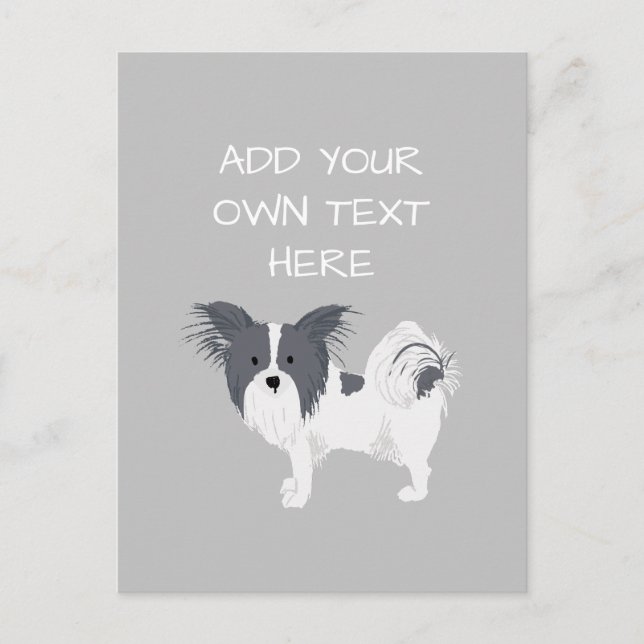 Cartão Postal Papillon Nome Personalizado para Cães (Frente)
