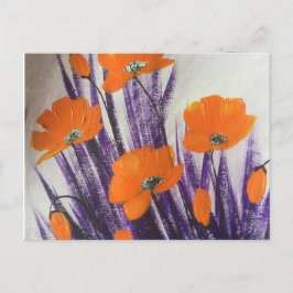 Cartão Postal Papoilas de laranja selvagens