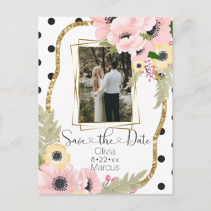 Cartão Postal Papoula Amarela Rosa Salvar Data Floral Foto