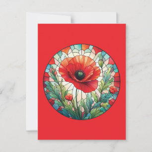 Cartão Postal Papoula de Vidro Manchado