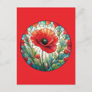 Cartão Postal Papoula de Vidro Manchado