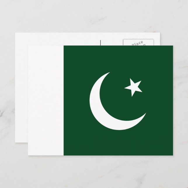 Cartão Postal Paquistanês Flag, Flag of Pakistan (Frente/Verso)