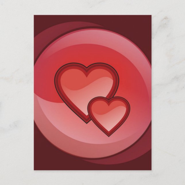 Cartão Postal Par de Corações (Frente)