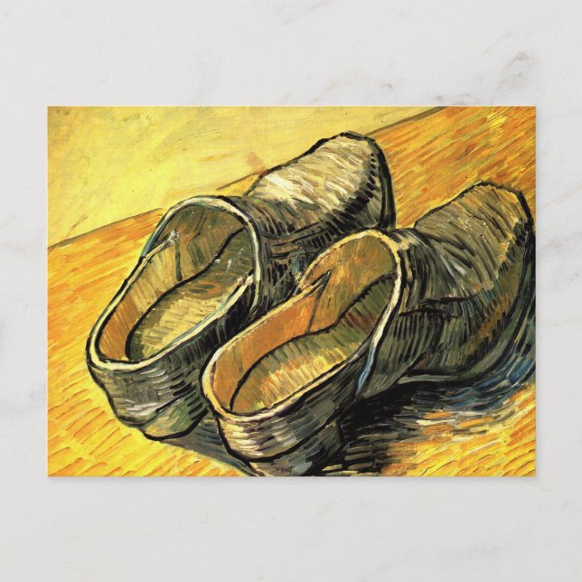 Cartão Postal Par de Couro Clogs de Vincent van Gogh (Frente)